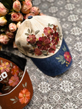Ivory and denim cap