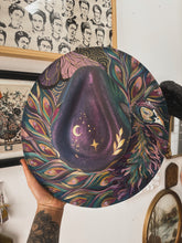 Whimsical color shifting with gold butterfly peacock hat