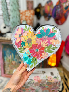 Metal floral heart