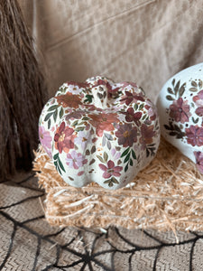 Cream mauve copper floral pumpkin