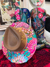 Summer double butterfly jute colorful hat