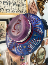 Color shifting whimsical hat- TOP AND BOTTOM painted