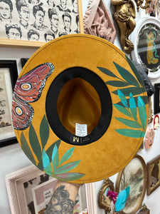 Top and Bottom mustard butterfly hat
