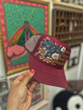Burgundy blue and gold American flag