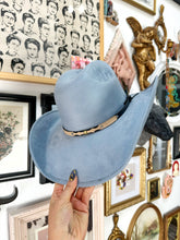 Light denim blue Cowgirl Longhorn skull hat