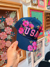 Hot pink USA baseball cap