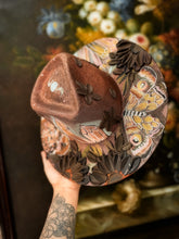 Color shifting moody lightweight and airy witchy leopard hat