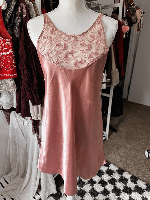 Vintage Victorian inspired Satin lace dress size S