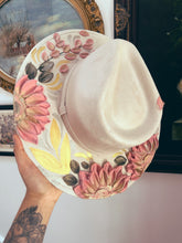 Golden peachy pink florals