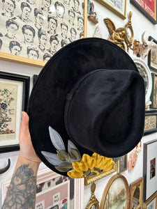 Black hat with sunflower