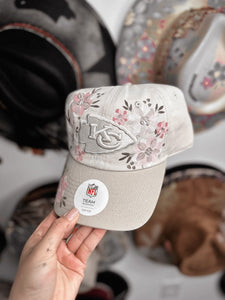 Chiefs tan with blush pink