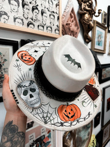 Spooky hat painted top and bottom