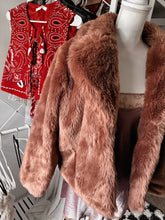 Dusty Rose gold faux fur coat size M/L