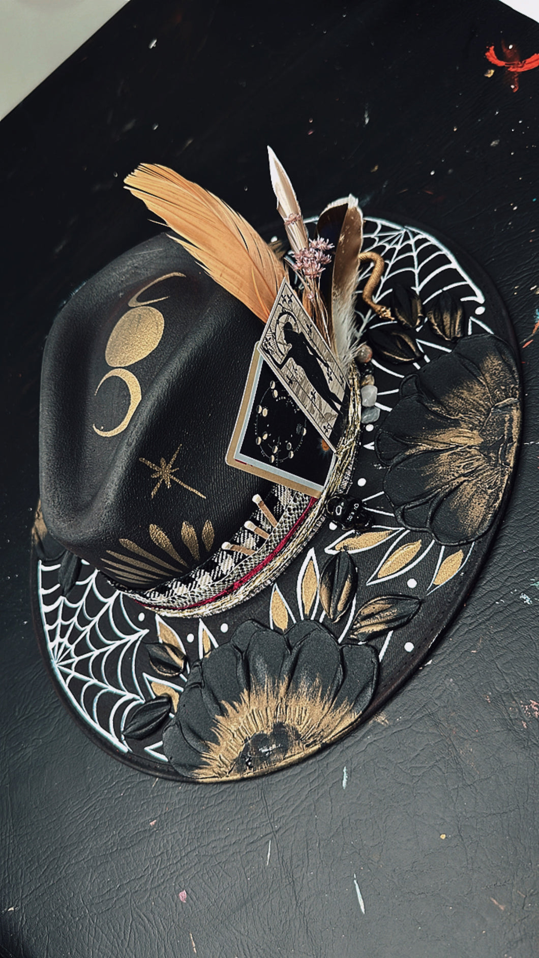 Witchy Outlaw Hat- FREE SPOOKY HANDMADE RING