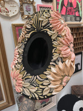 Black cowgirl hat with neutral gold florals
