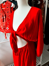 Anthropologie flowy red dress size M