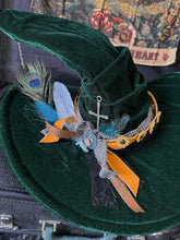 Emerald Green Cowgirl Witch Hat (plus free mini witch hat)