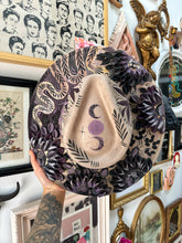Tan purple and rose gold hat size large