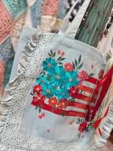 Large americana canvas tote