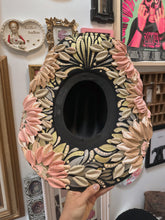 Black cowgirl hat with neutral gold florals