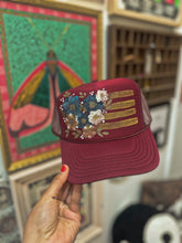 Burgundy blue and gold American flag