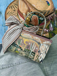 One of one: crossbody hand bag with original painting