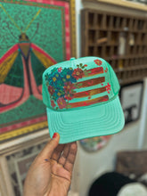 Mint turquoise American flag
