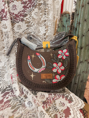 Brown: Cowgirl Cherry Blossoms Crossbody