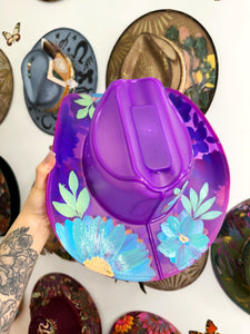 Light up cowgirl hat blue and purple