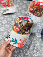 One of one: Denim baseball cap leopard