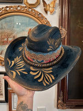Navy Blue Cowgirl Hat with Gold and Beaded work (1 of 1)