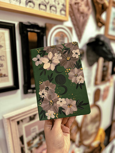 Green vegan leather journal