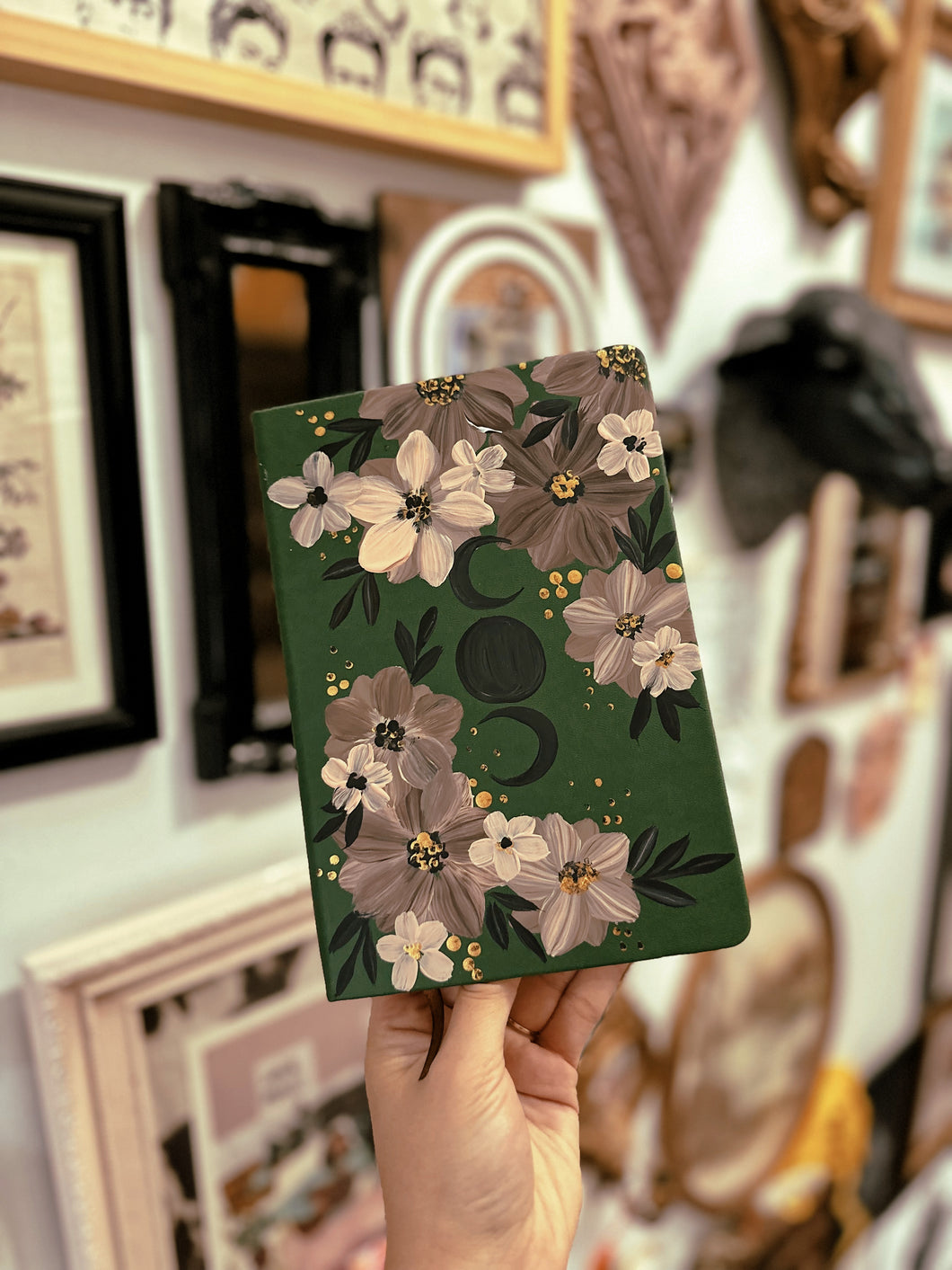 Green vegan leather journal