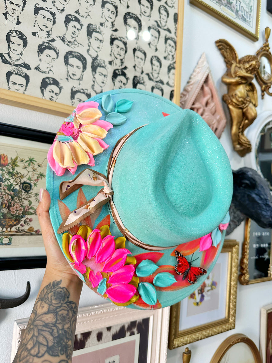 Sparkle mint monarch butterfly hat – Beyond the Canvas by Yaya