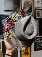 Gray burgundy mauve florals