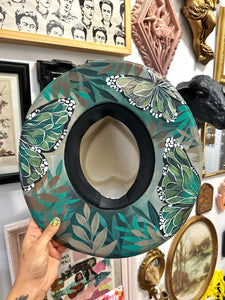 Metallic green heart shape hat
