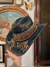 Navy Blue Cowgirl Hat with Gold and Beaded work (1 of 1)