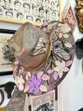 Gold, purple and cream butterfly hat