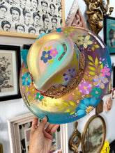 Colorful boho hat top and bottom painted