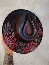 Deep shimmer burgundy florals size L
