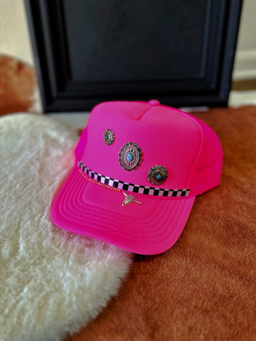 One of one: Hot pink trucker hat