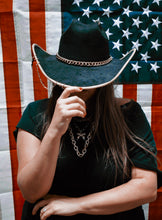 OUTCAST ANTHEM: Black and tan piercing cowgirl hat