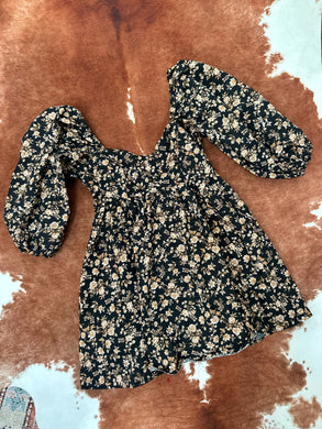 New Cottagecore floral puffy babydoll floral dress size M