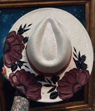 Cream and burgundy with hat band
