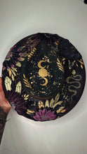 Deep green, black and purple shimmer witchy hat