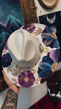 Extra wide brim jewel toned florals