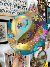 Colorful boho hat top and bottom painted