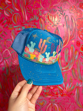 Mint and pink trucker hat