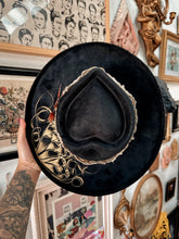 Fox heart shape hat painted top and bottom with beaded hat band