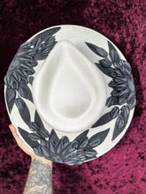 Black and ivory floral hat